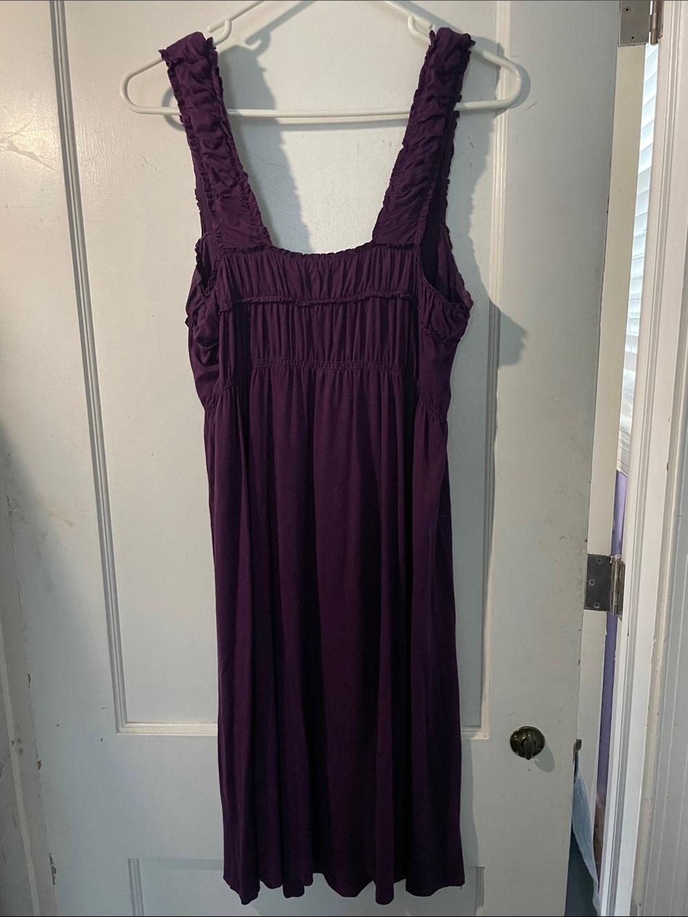 Max Studio Deep Purple Ruffled Midi Dress - Picture 2 of 5